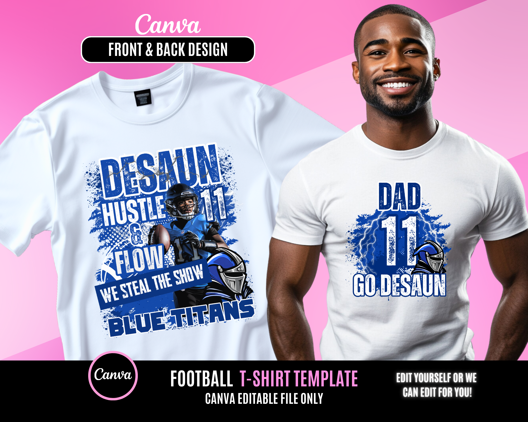 Center Football TShirt Template  dark blue