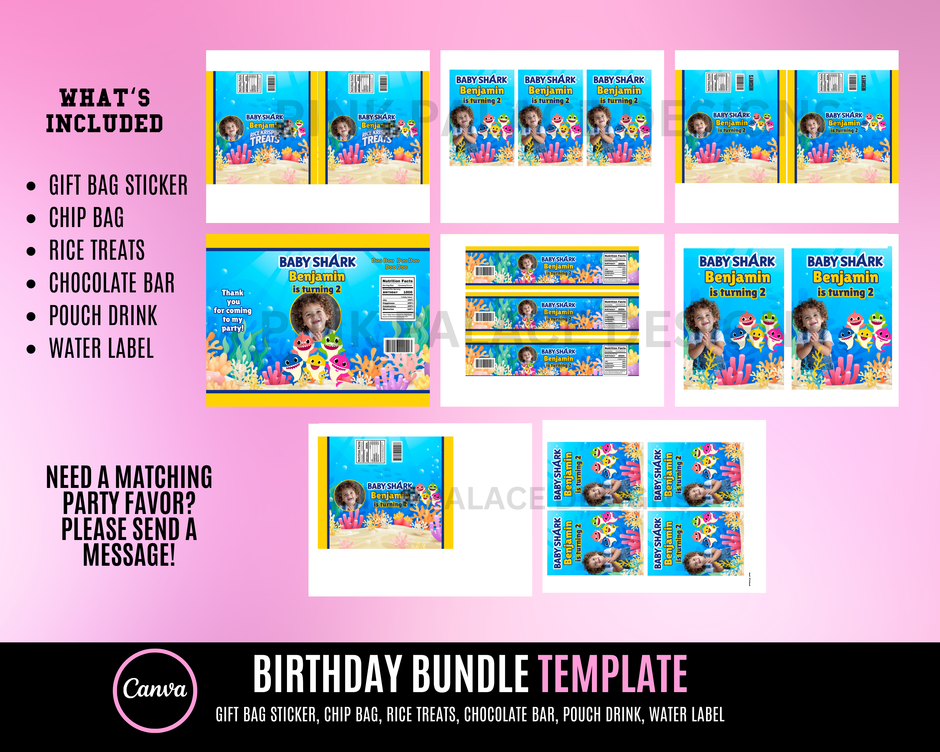 Baby Shark Birthday Party Favors