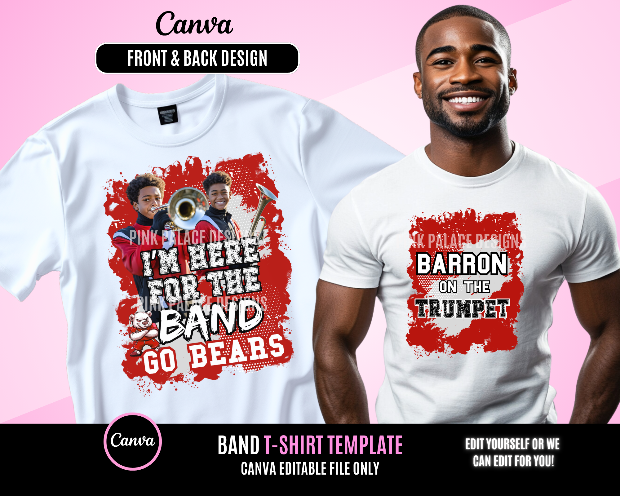 Band T-Shirt Template Red