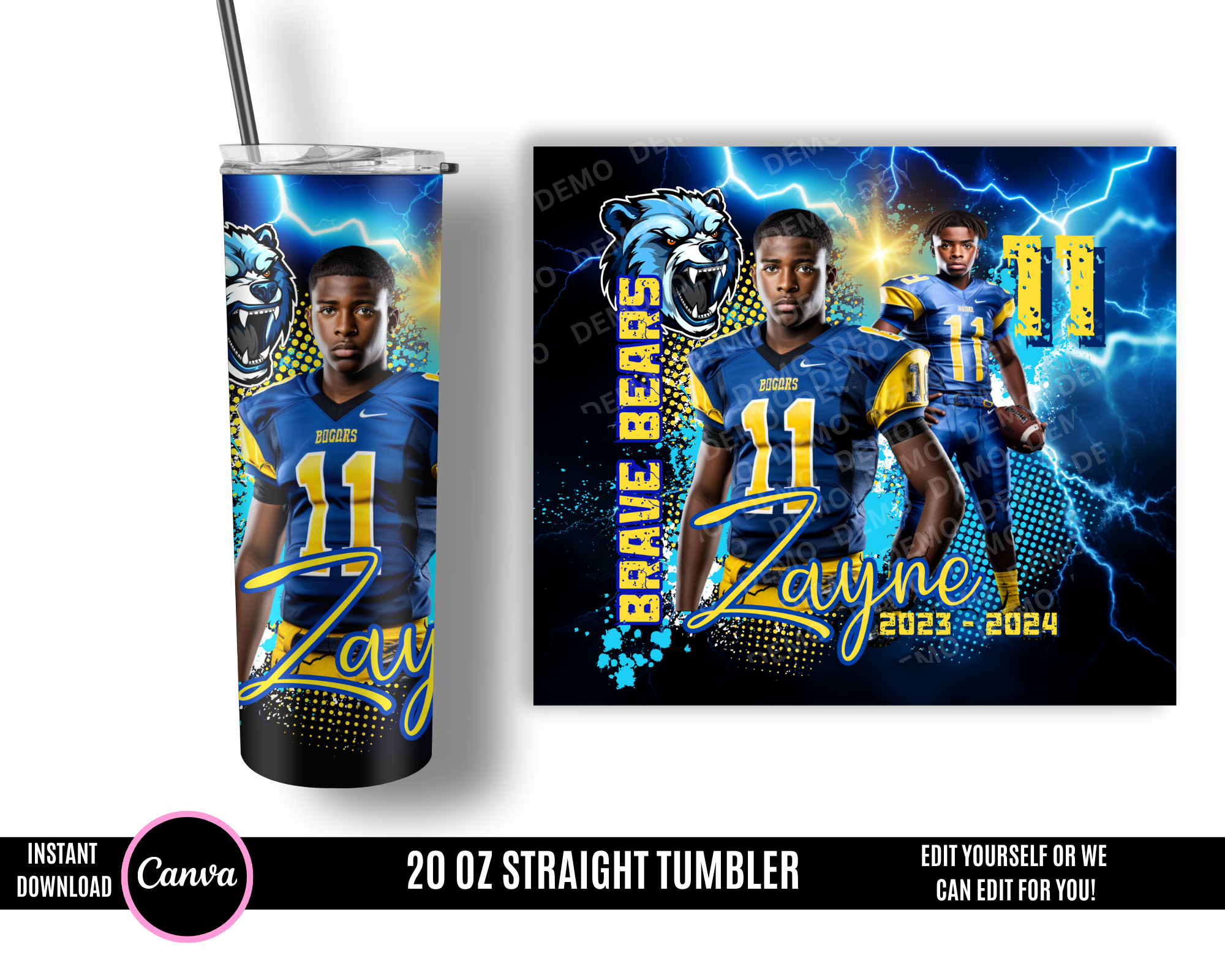 Football Tumbler Wrap