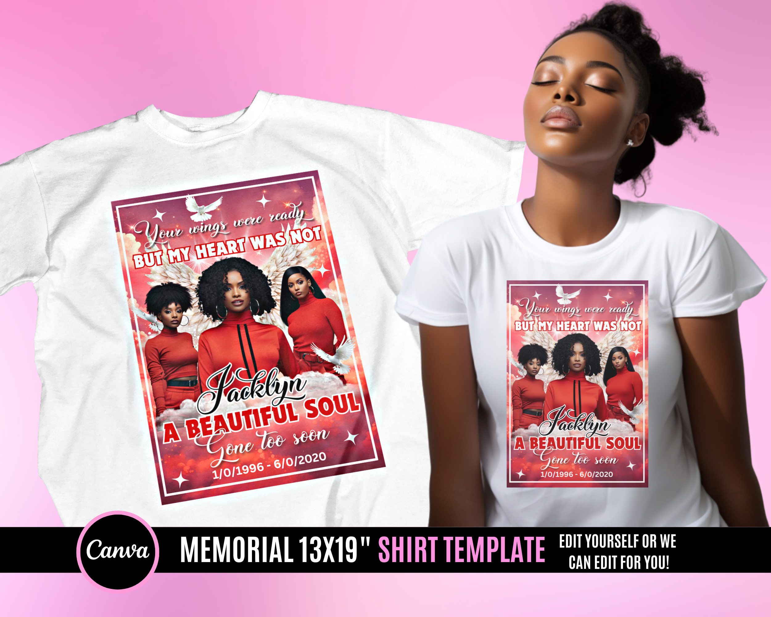 Memorial 13x19 TShirt Template - Red Theme