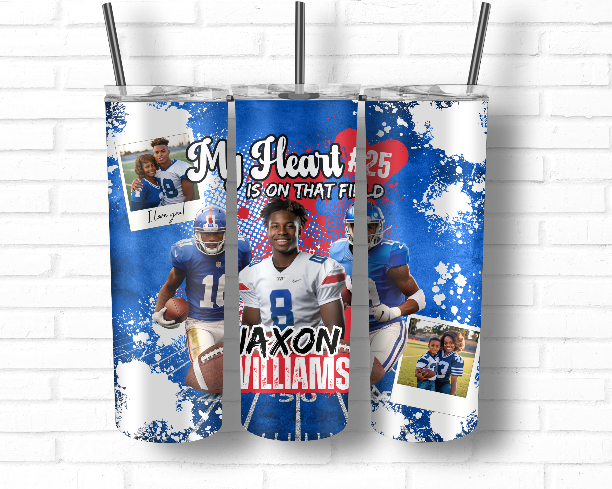 My Heart Football Tumbler Wrap