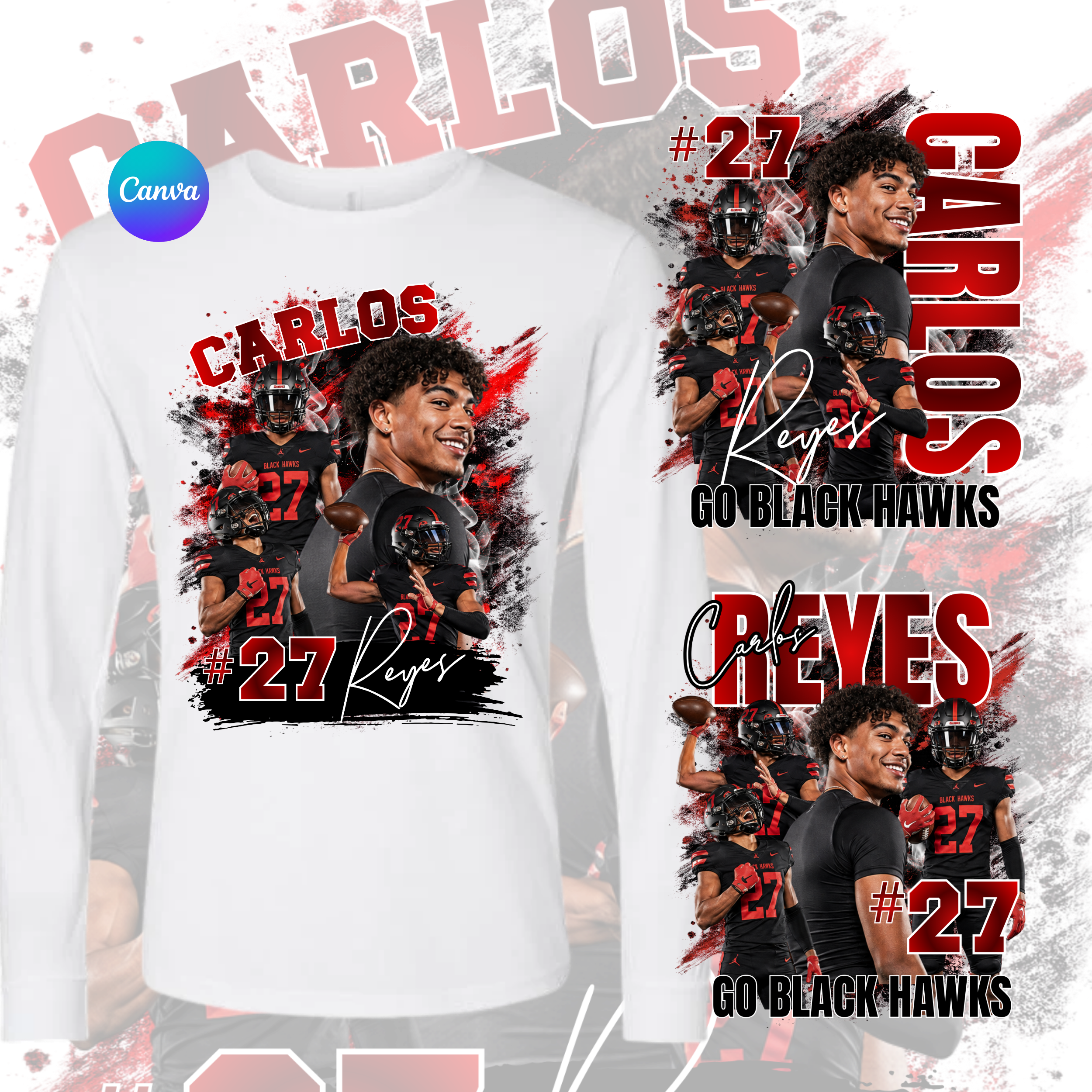 Red Football Gameday Shirt (Digital Template)