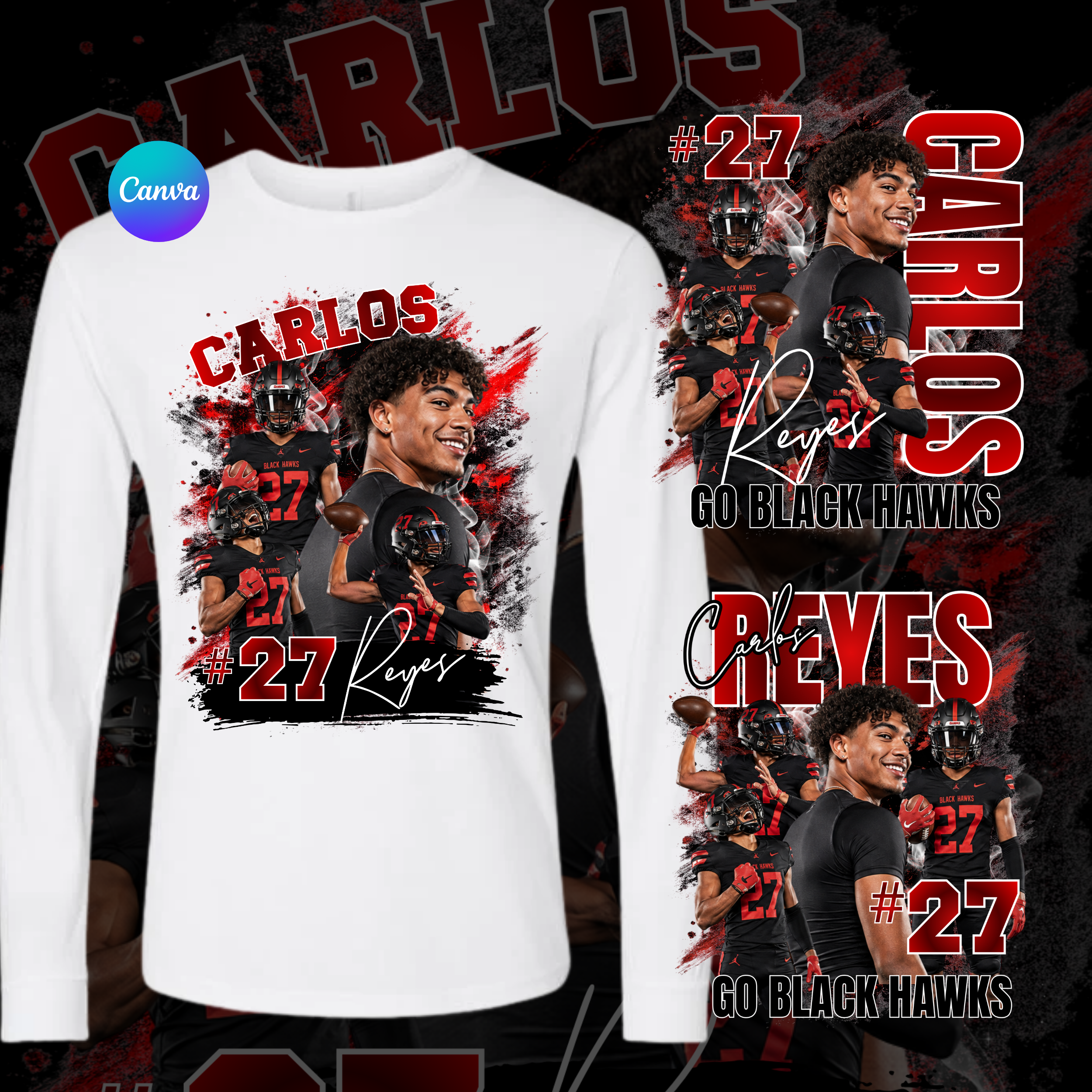 Red Football Gameday Shirt (Digital Template)