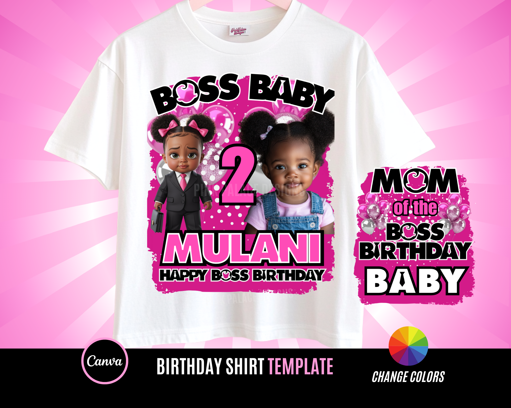 Birthday Shirt Baby Boss pink