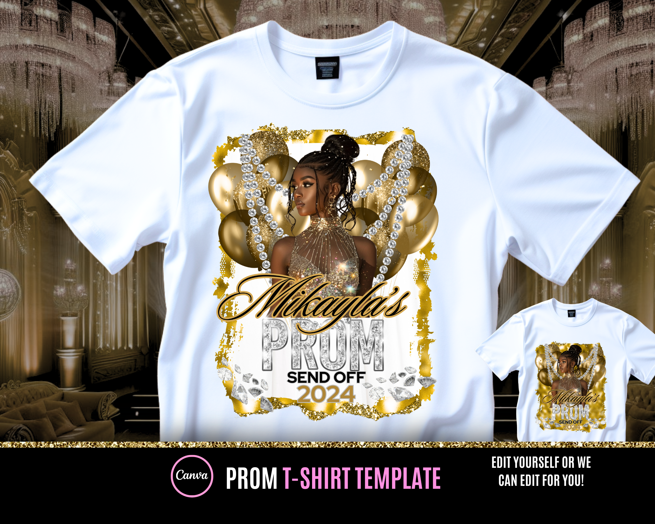 Gold Prom Send Off Tshirt Template