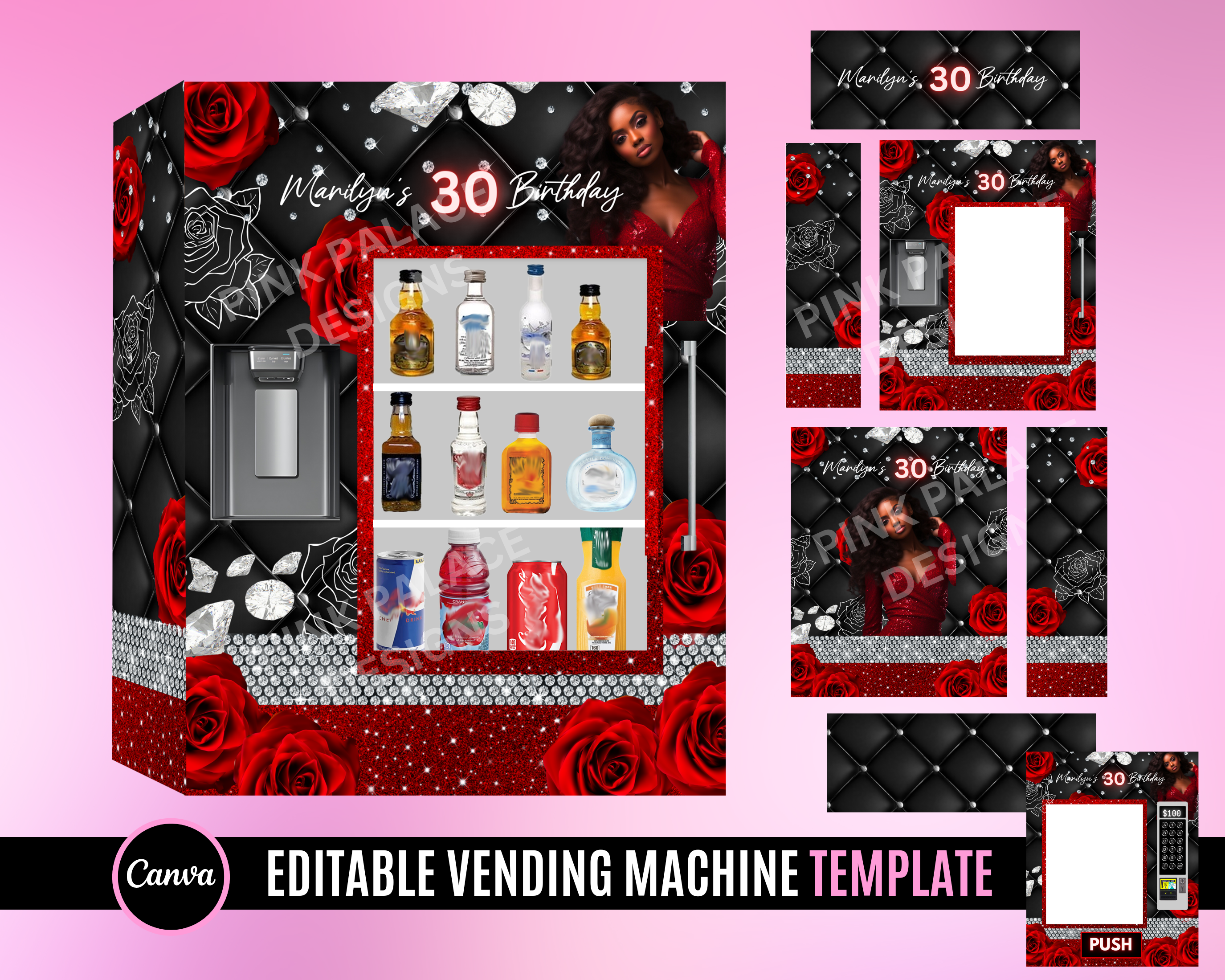 Rose Refrigerator Birthday Template
