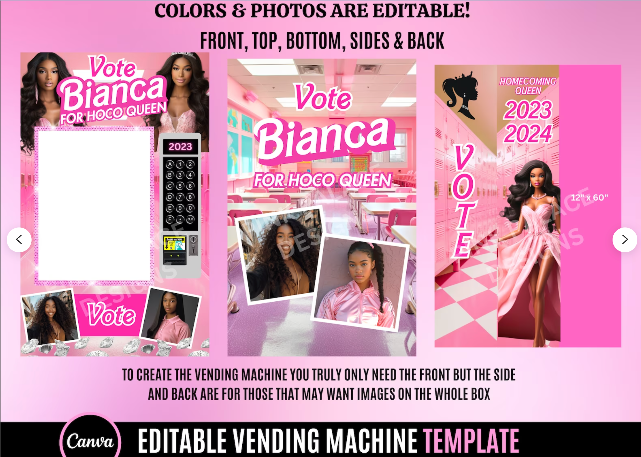 HomeComing Barbie Theme Vending Machine Template