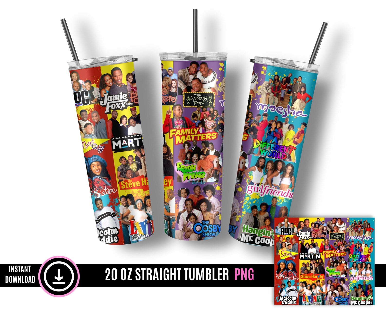 90s Black sitcom Tumbler Wrap