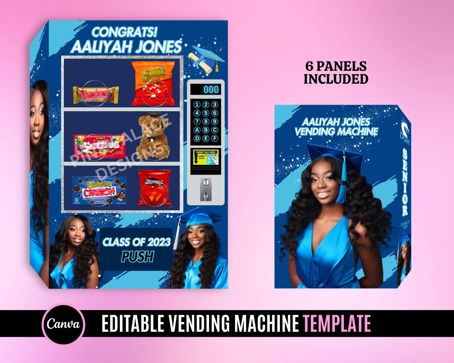 Graduation Vending Machine Template - Blue