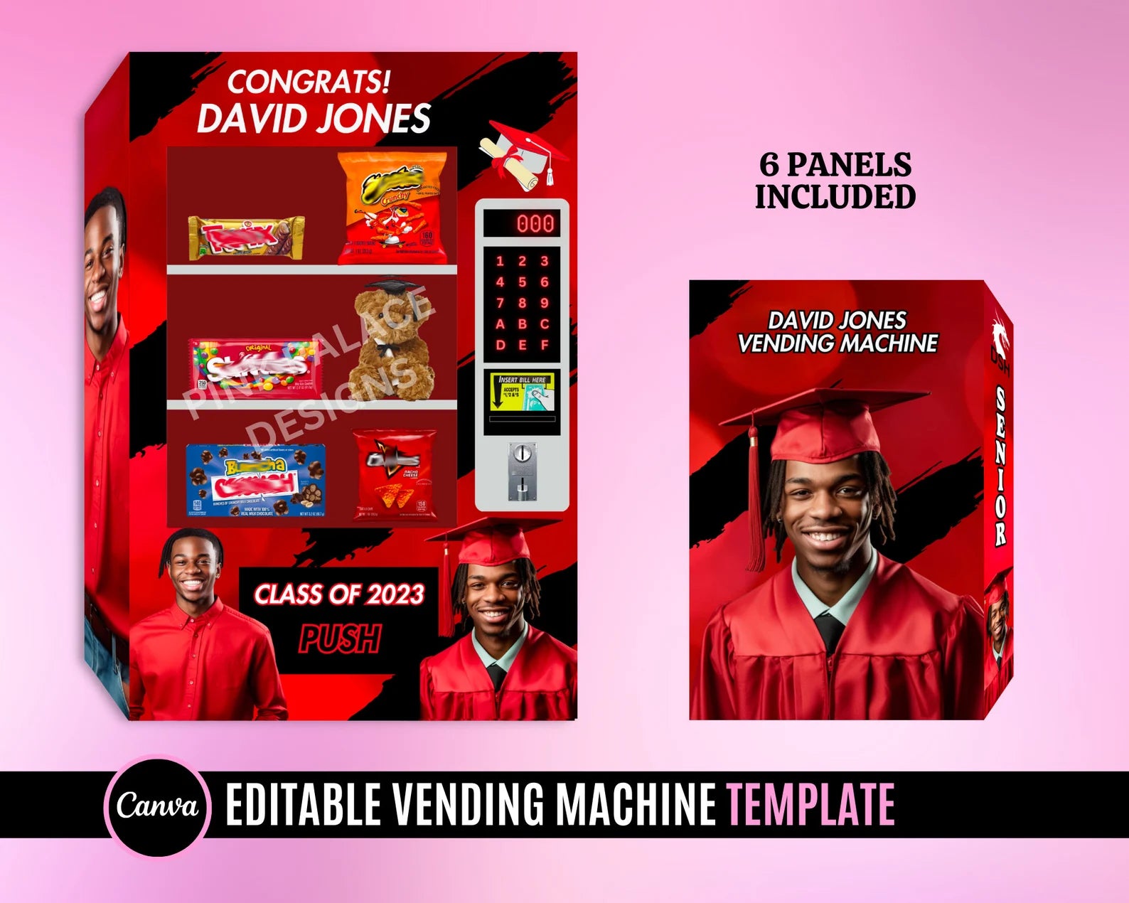 Graduation Vending Machine Template - Red