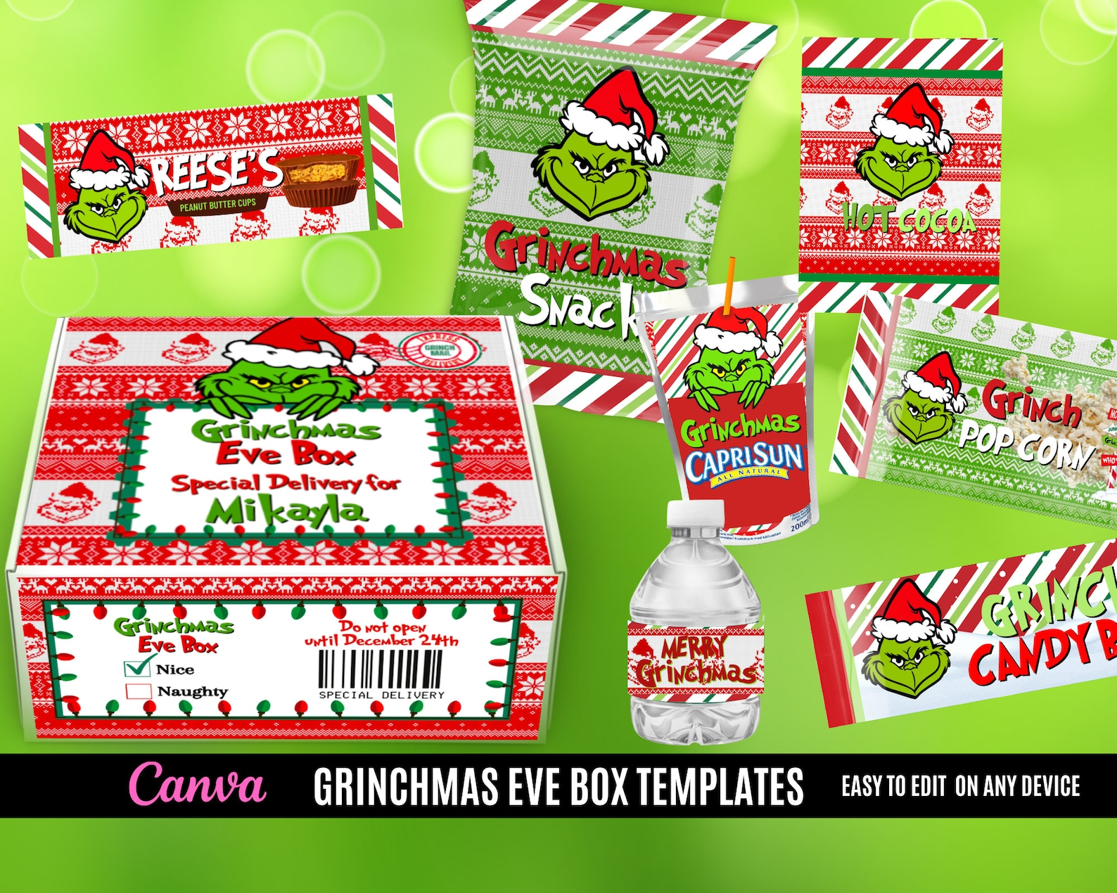 Grinch Sweater Box Template