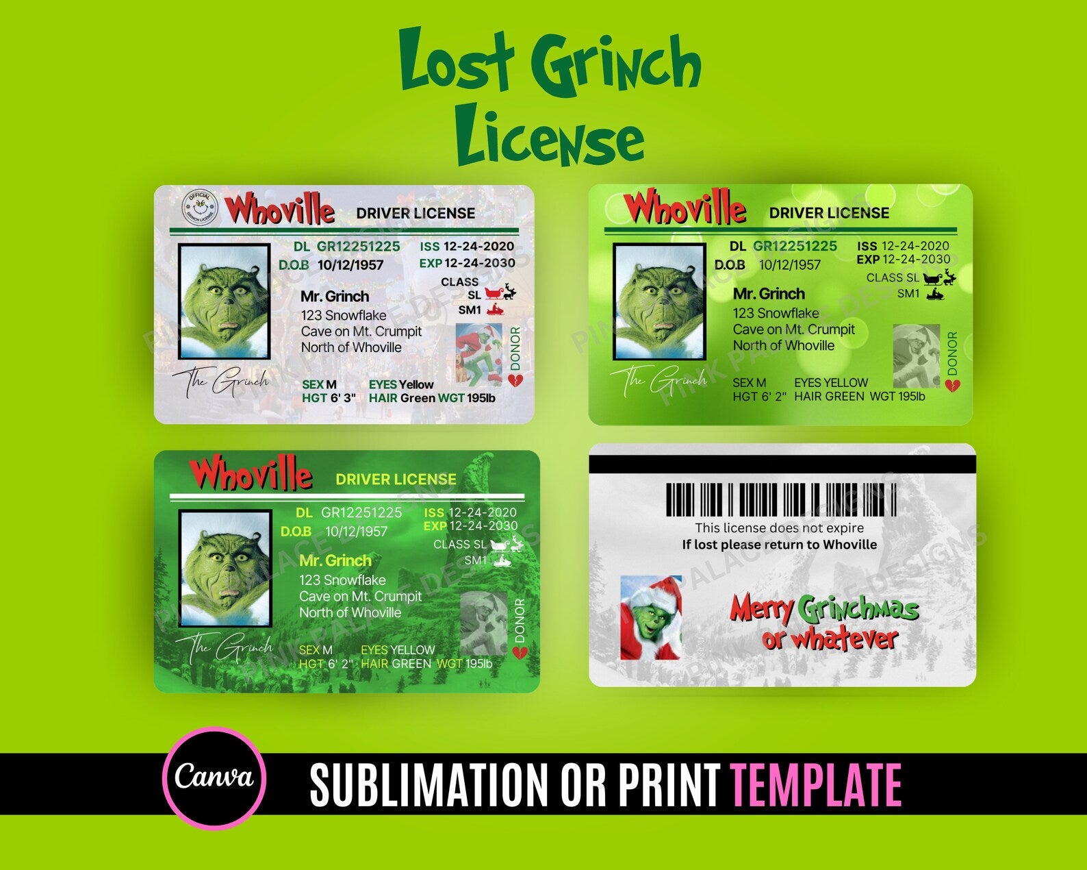 lost-grinch-license-pink-palace-designs for Free Printable Drivers License Template Lost Grinch License – Pink Palace Designs for Free Printable Drivers License Template