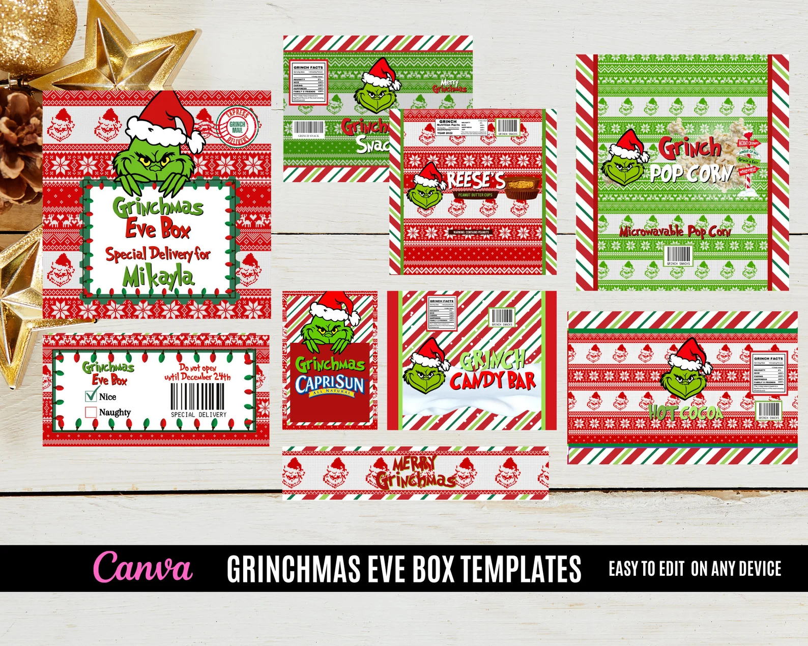 Grinch Sweater Box Template