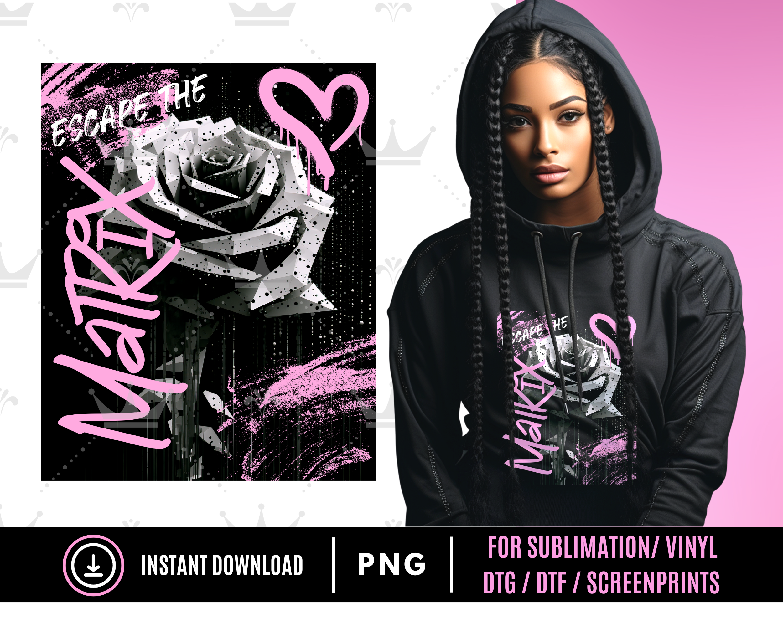 Rose Graphic perfect for tshirt designs, DTG, DTF, Sublimation