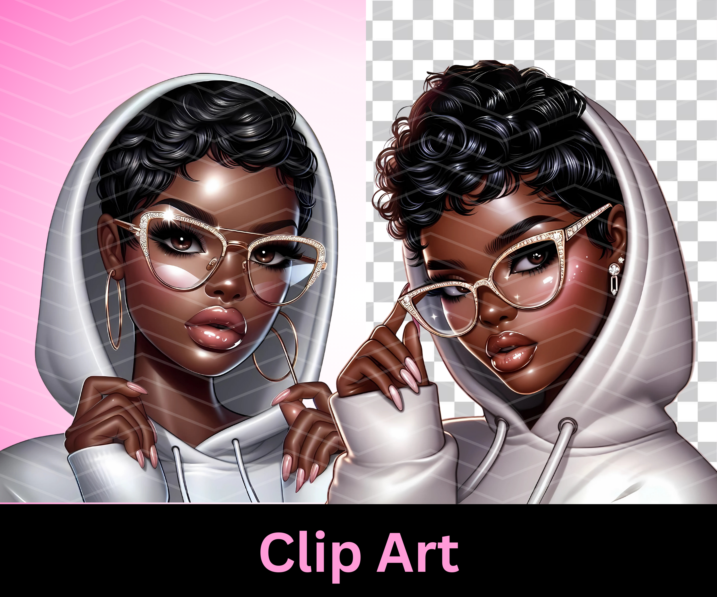 Black woman with hoodie