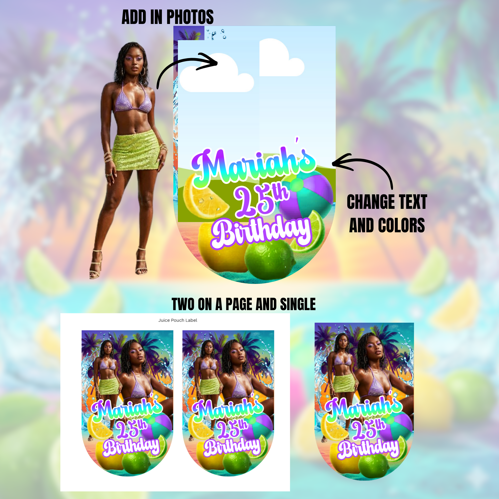 Adult Juice Pouch Beach