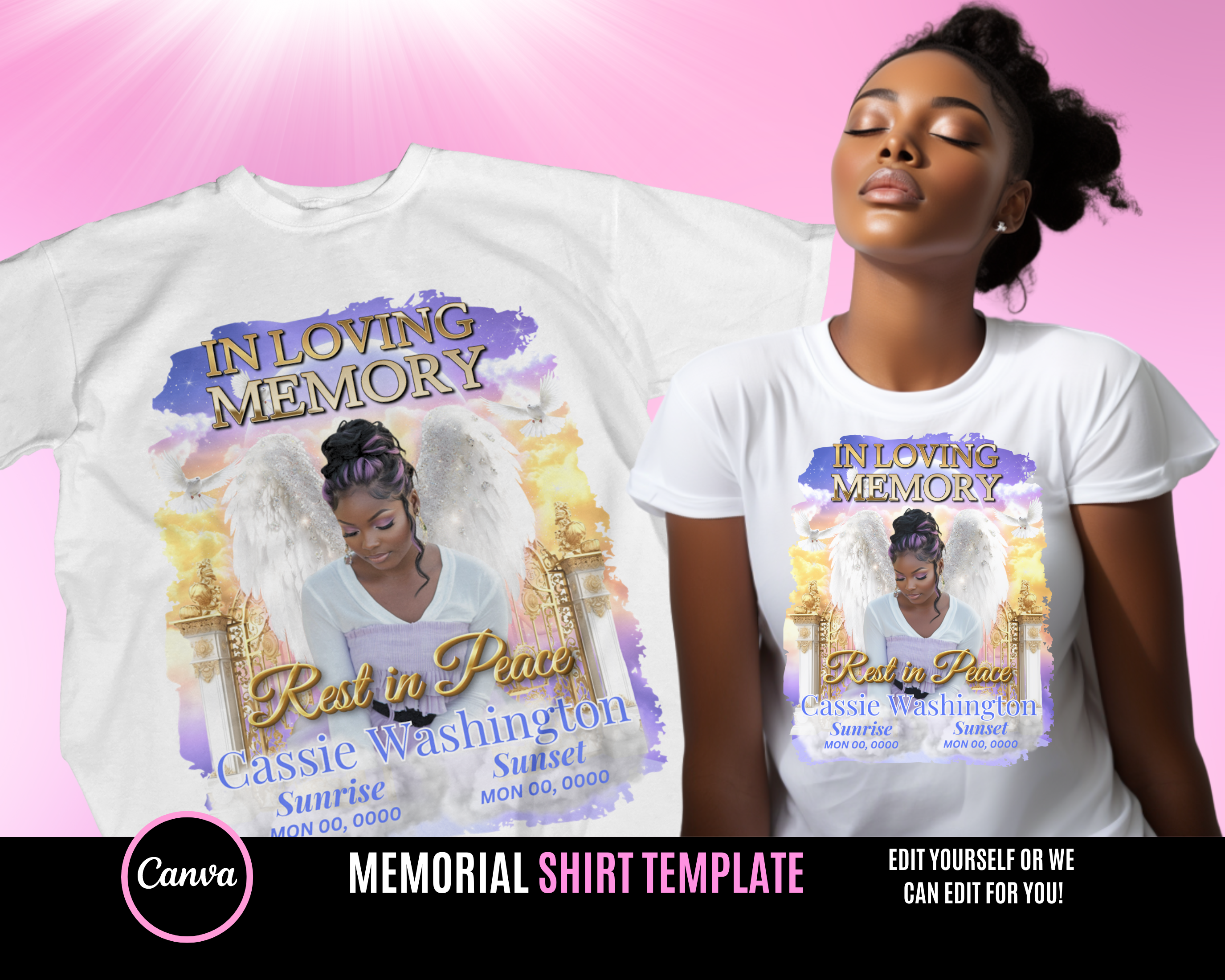 In Loving Memory Shirt Purple Yellow – Pink Palace Designs