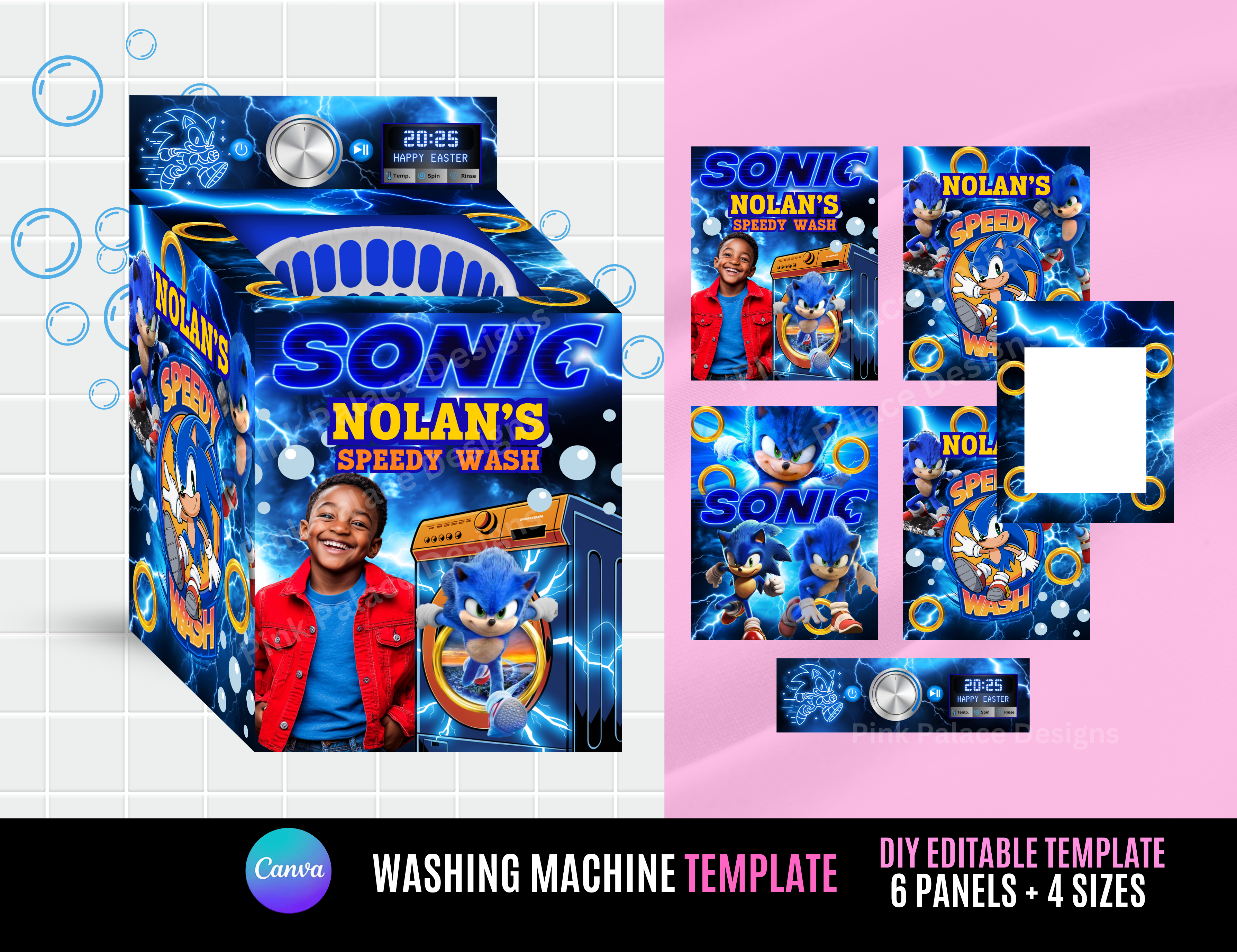 Washing Machine Template Blue