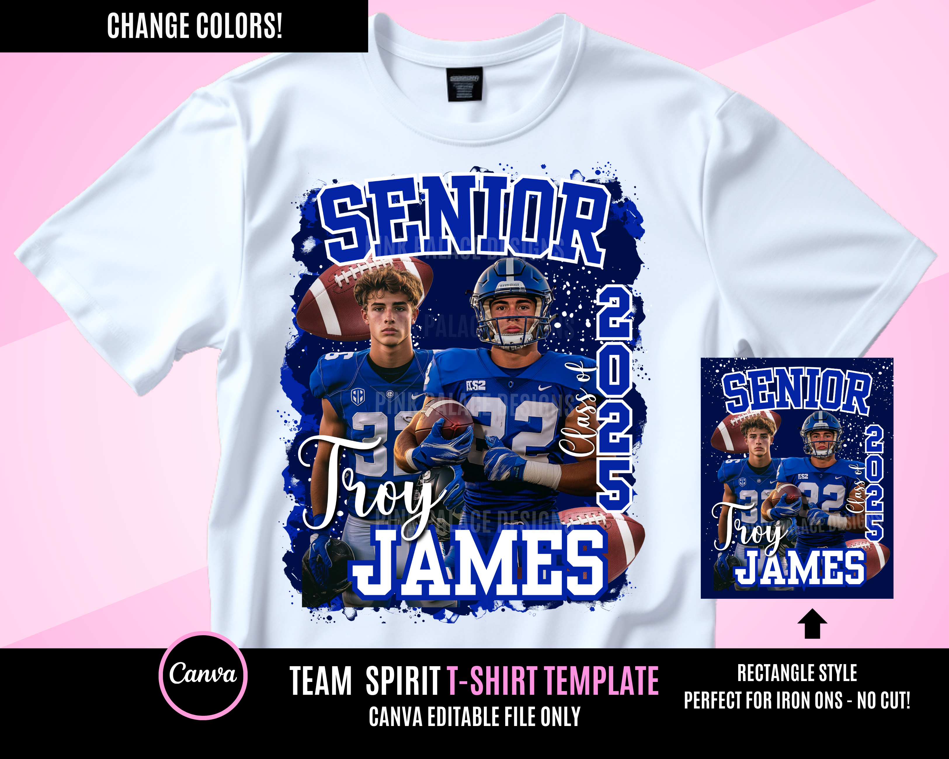 Senior Night Shirt Template Blue