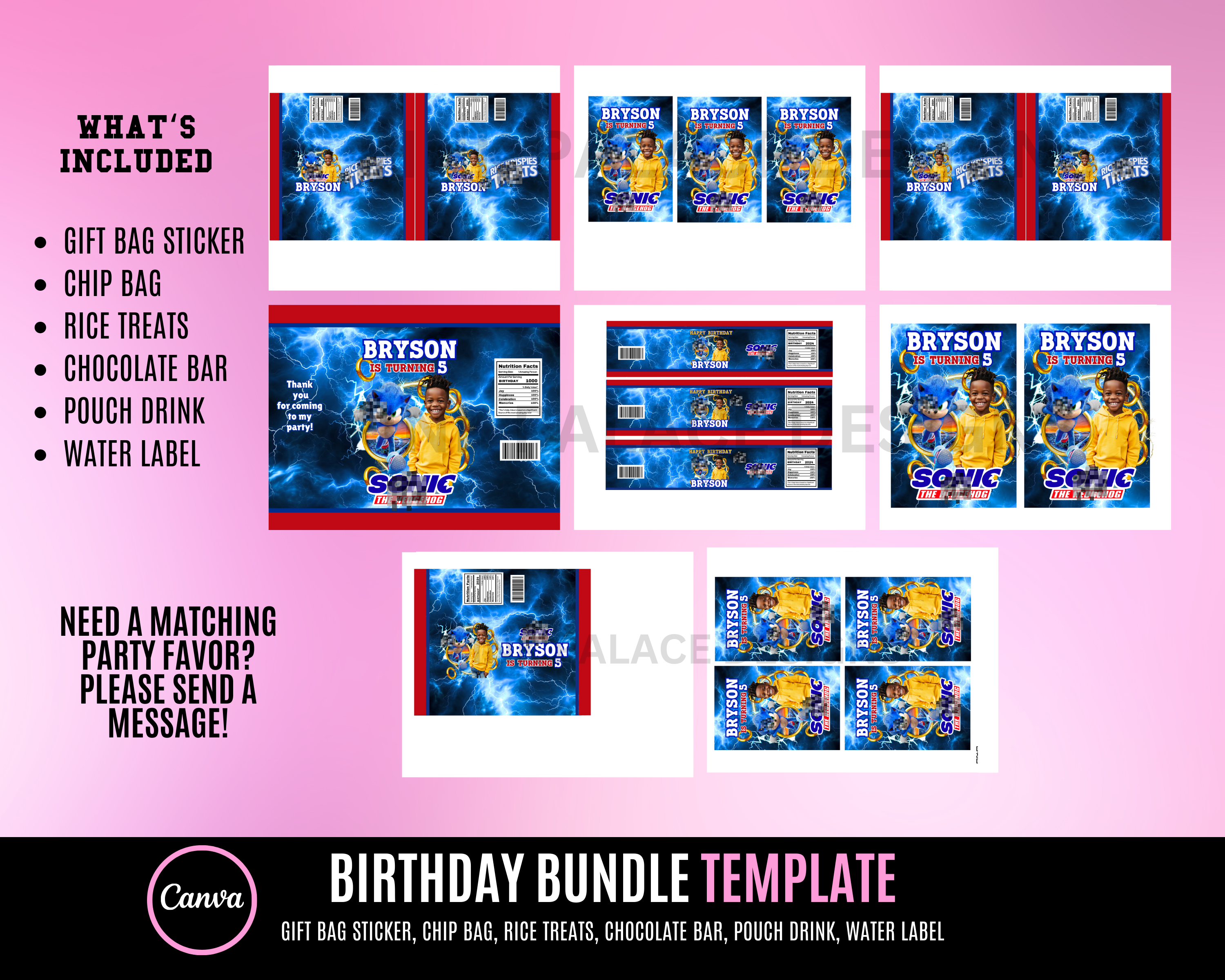 Sonic Birthday Party Favors