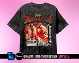 Graduation TShirt Template Vintage - Red Yellow