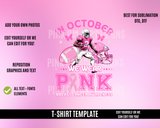 Breast Cancer Awareness Football Tshirt Template