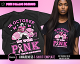 Breast Cancer Awareness Football Tshirt Template