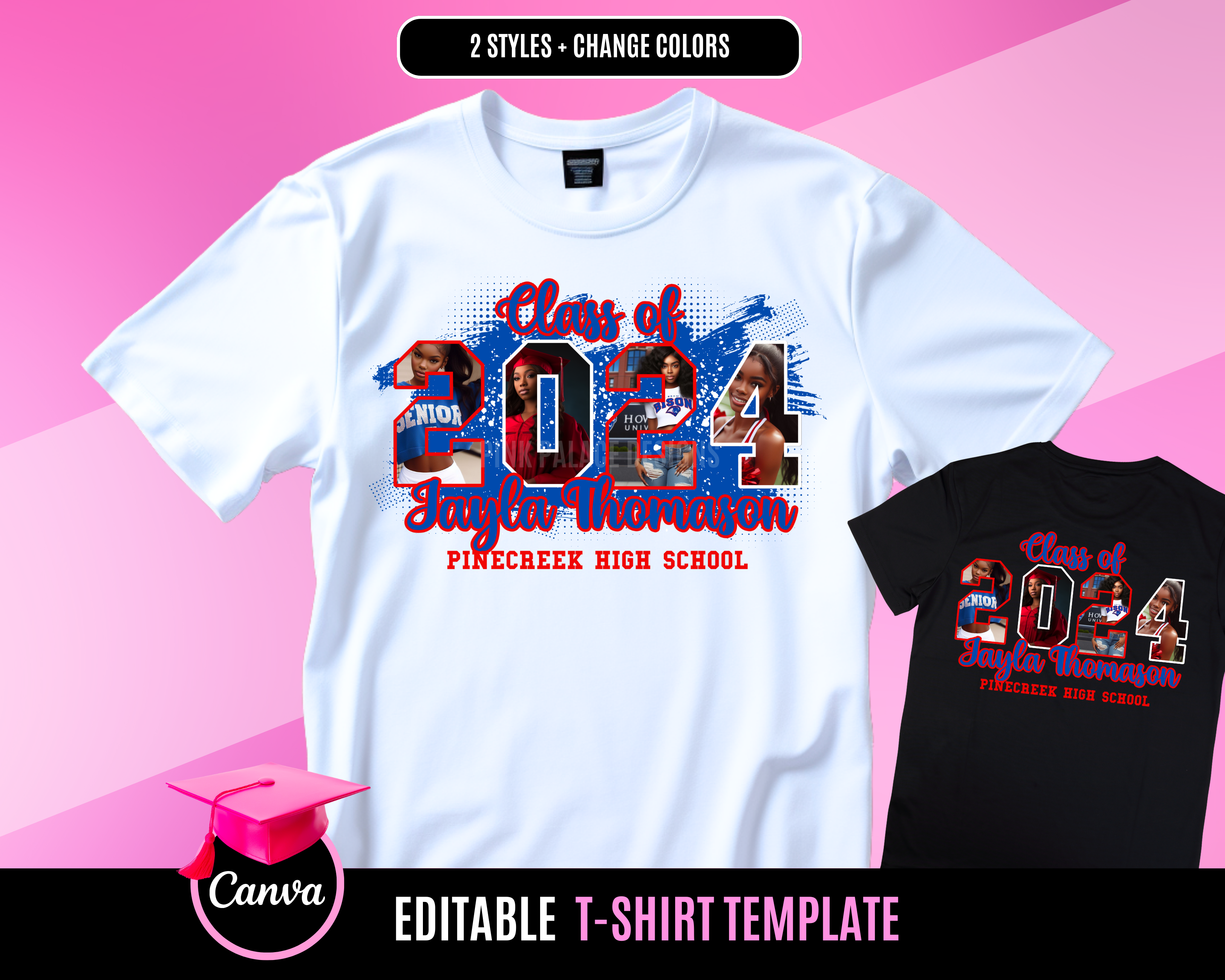 Graduation TShirt Template 2024 - Red and Blue