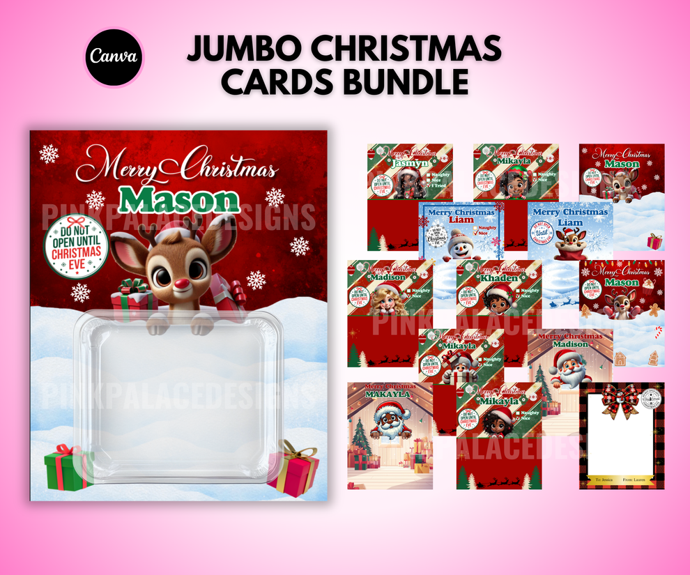 Jumbo Christmas Card Bundle Pink Palace Designs