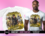 Center Football TShirt Template  Style 2- Black Gold