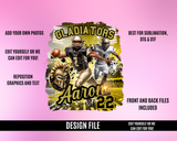 Center Football TShirt Template - Black and Gold