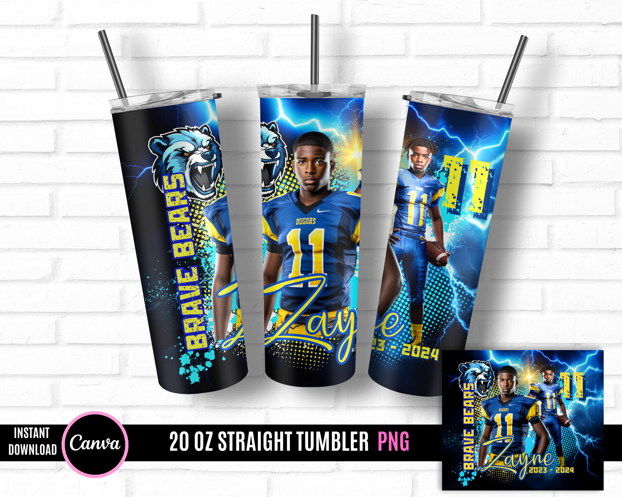 Football Tumbler Wrap – Pink Palace Designs