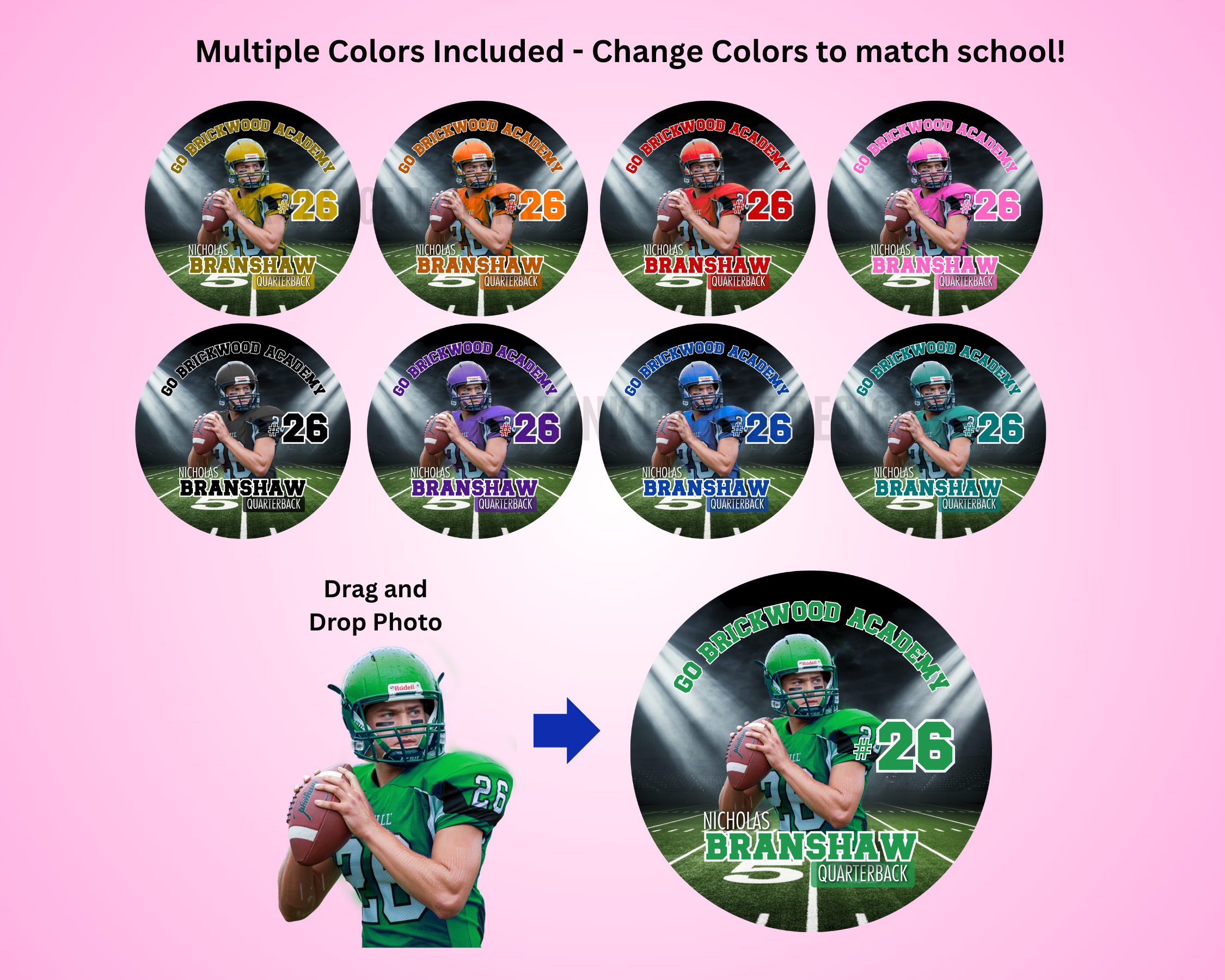 Football Button Template 3