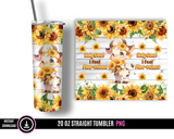 Sunflower Cow Tumbler Wrap