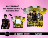 3D Football TShirt Template - Black Gold