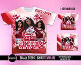 3D Cheerleader TShirt Template - Red White
