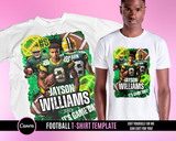 Center Football TShirt Template  Style 3- Green Yellow