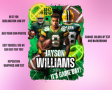 Center Football TShirt Template  Style 3- Green Yellow