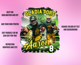 Center Football TShirt Template  Style 2- Green Yellow