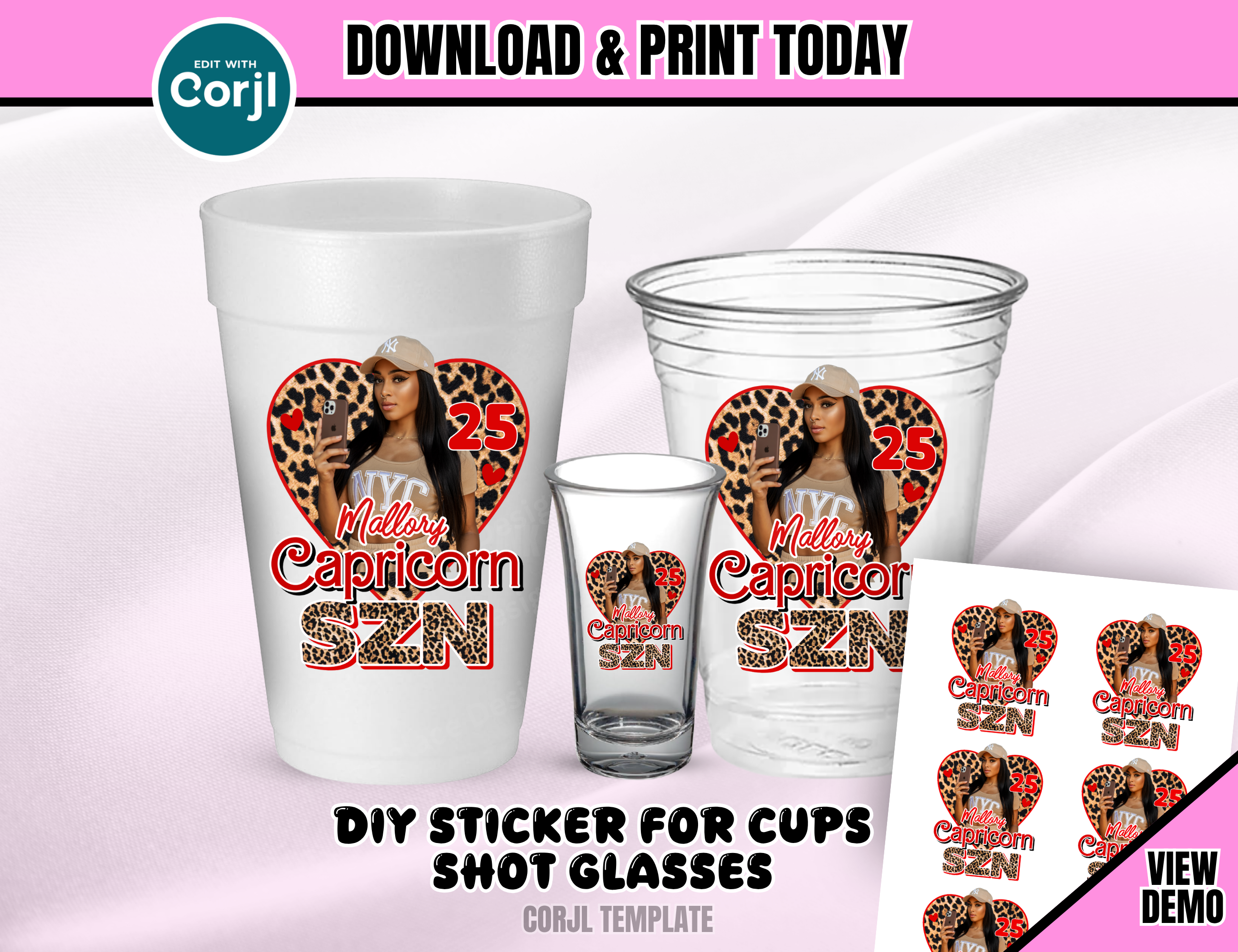 Cheetah Zodiac Birthday Design