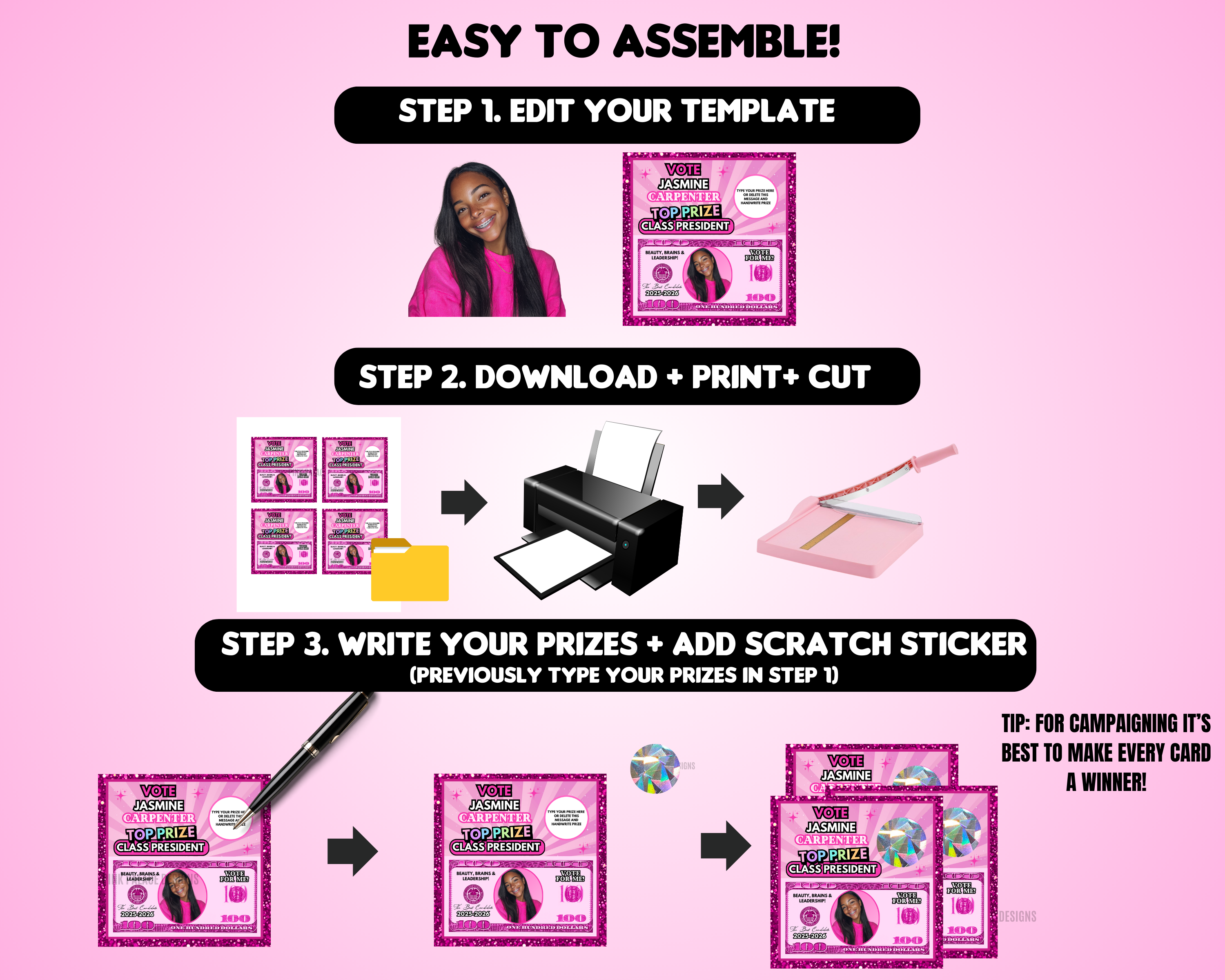 Scratch off Tickets Pink Money