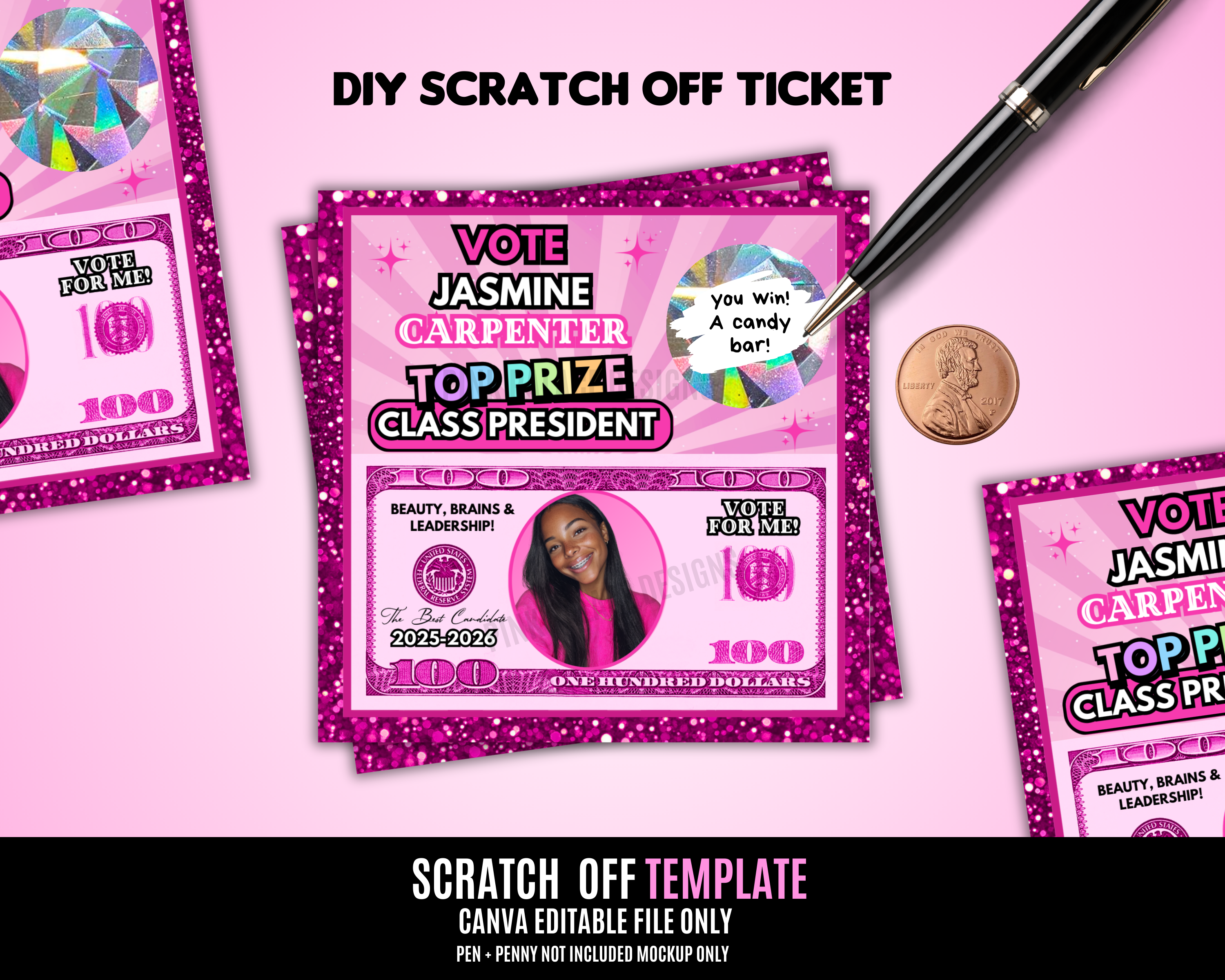 Scratch off Tickets Pink Money