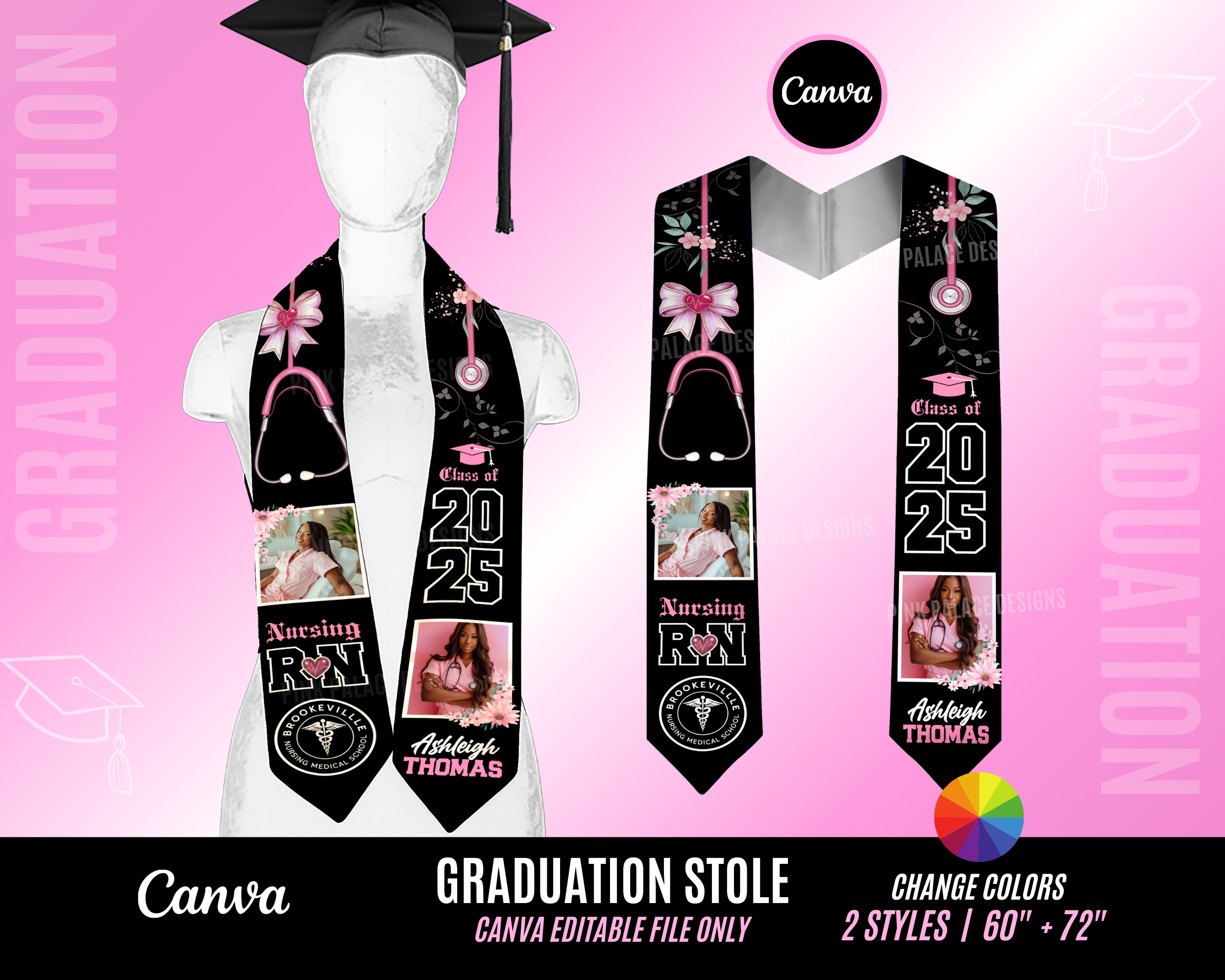 Nursing Graduation Stole Template