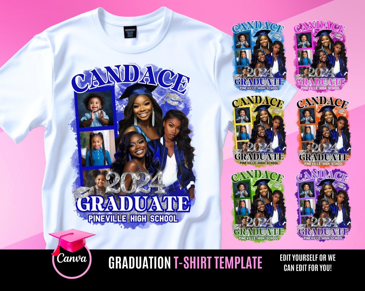 Graduation Shirt Template - Edit with Canva
