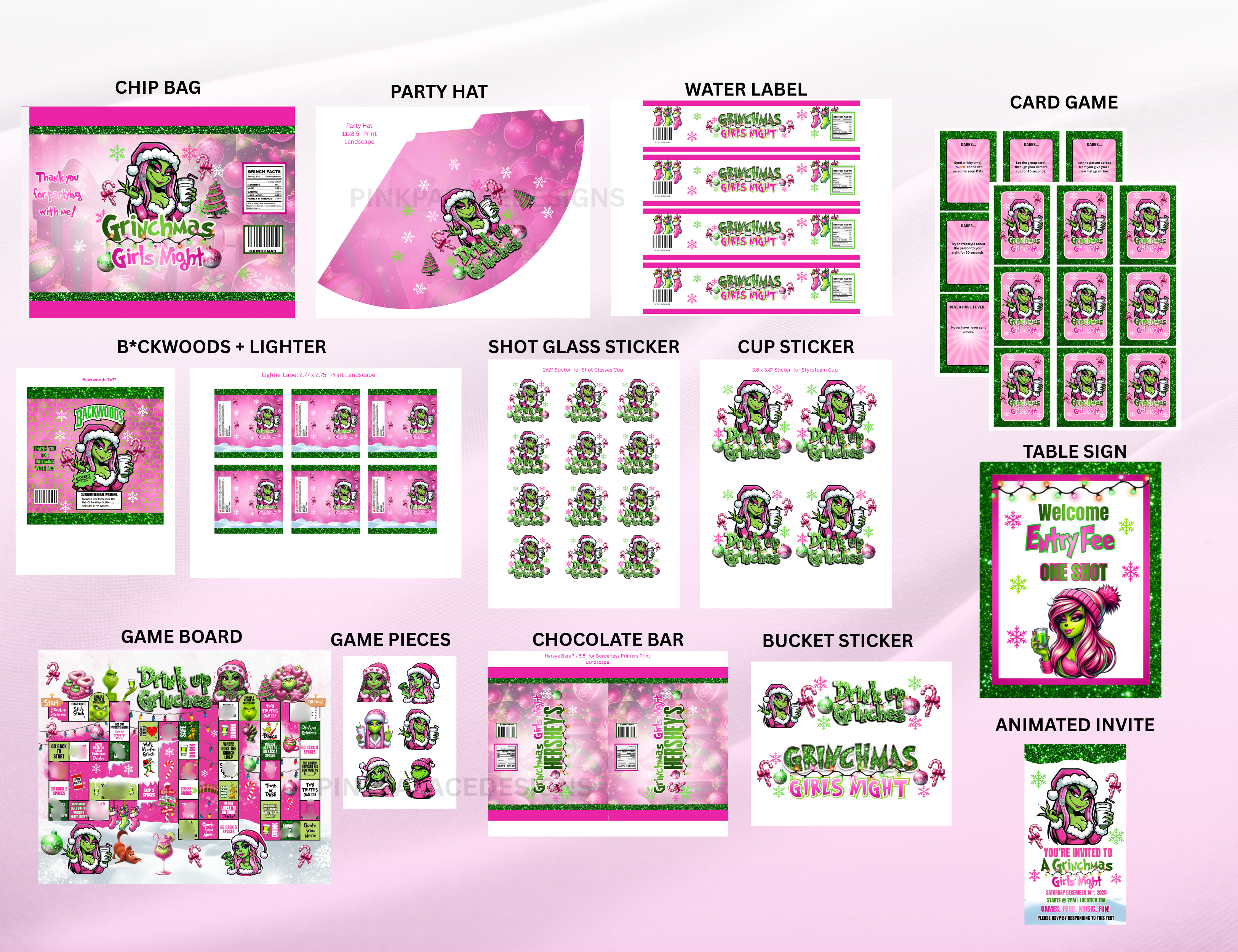 Girls Night Grinchmas Templates
