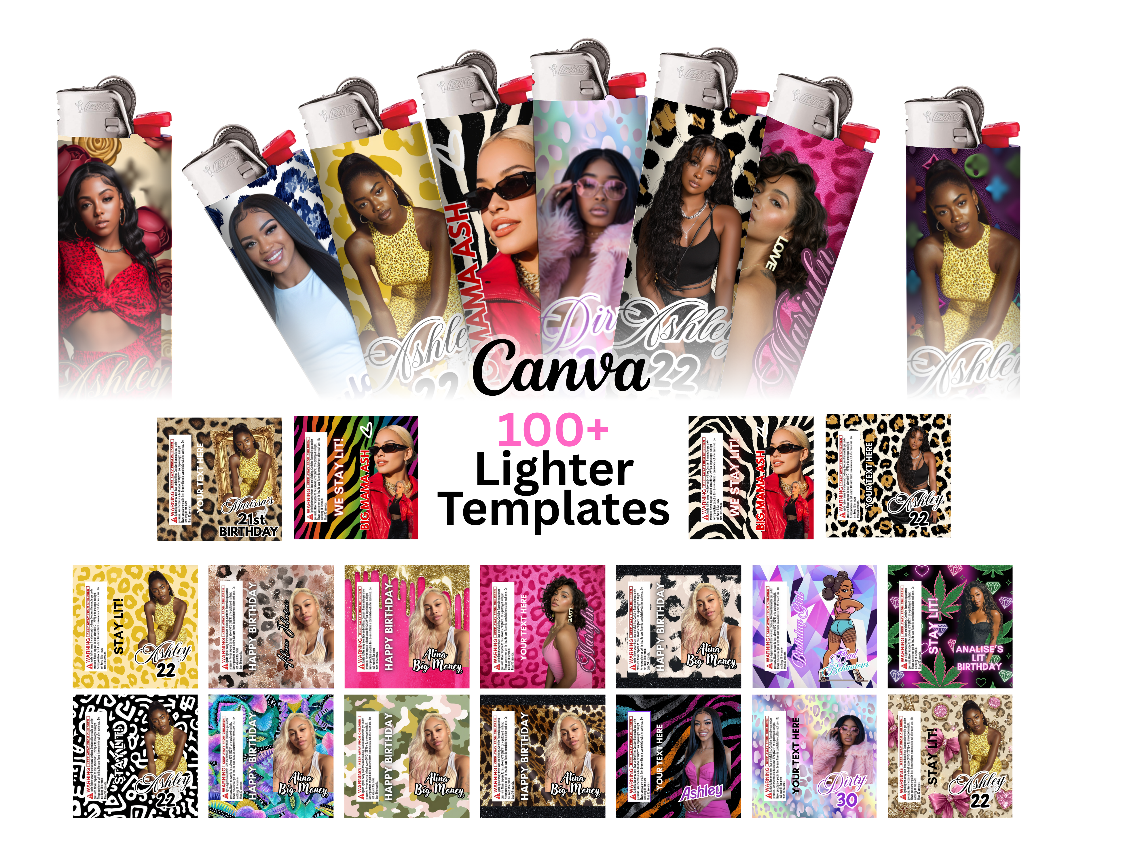100 Lighter Templates