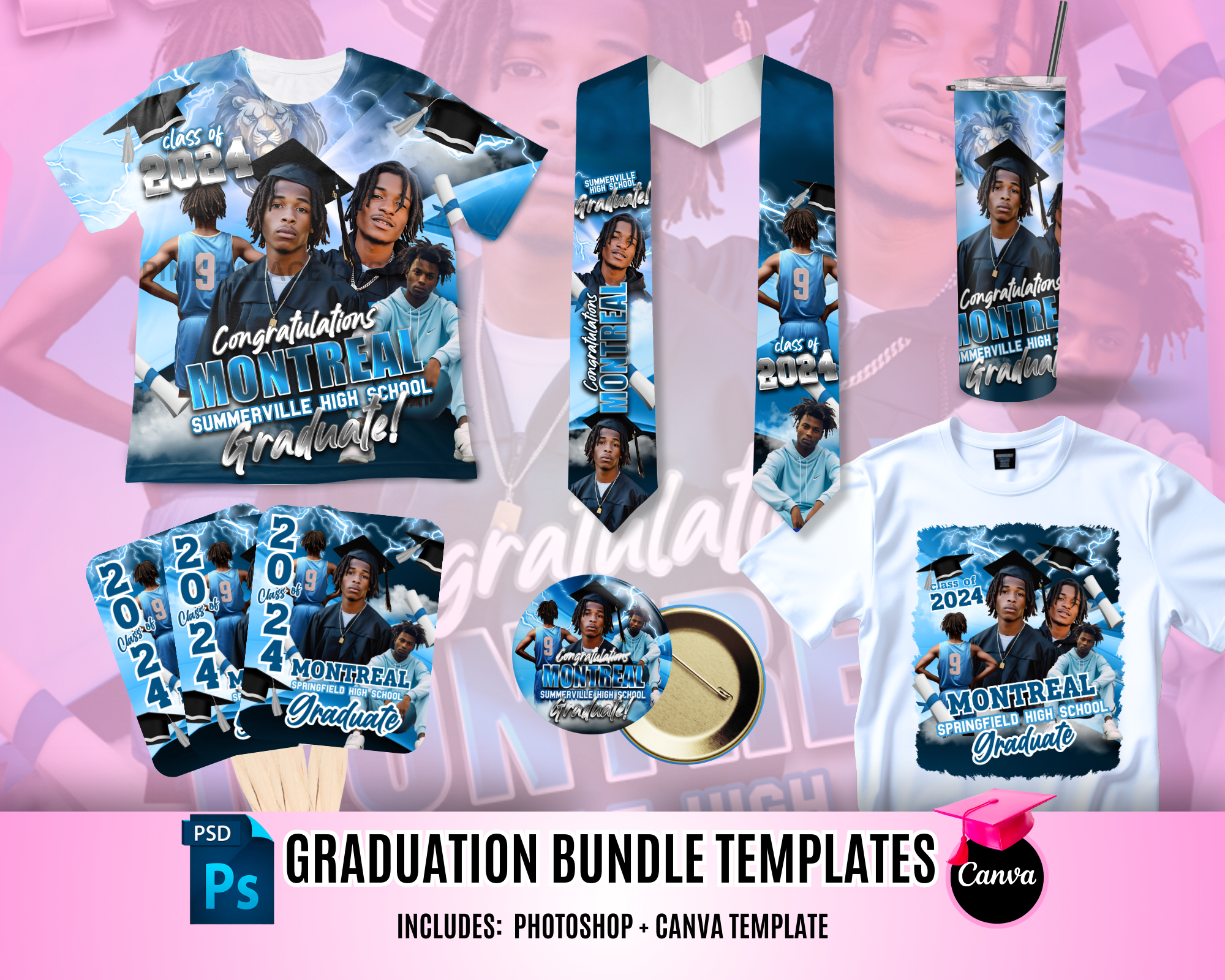 Graduation Package Design Graduation Bundle - Blue – Pink Palace Designs