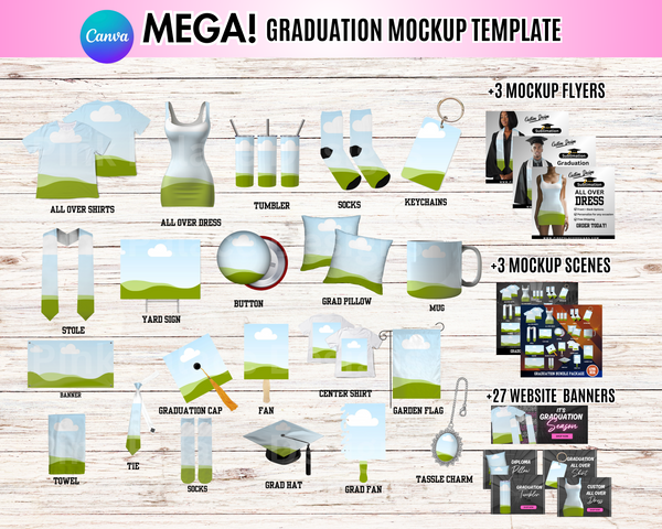 Graduation Rivan Mockup Graduation Mockup Scene Bundle – Pink Palace Designs