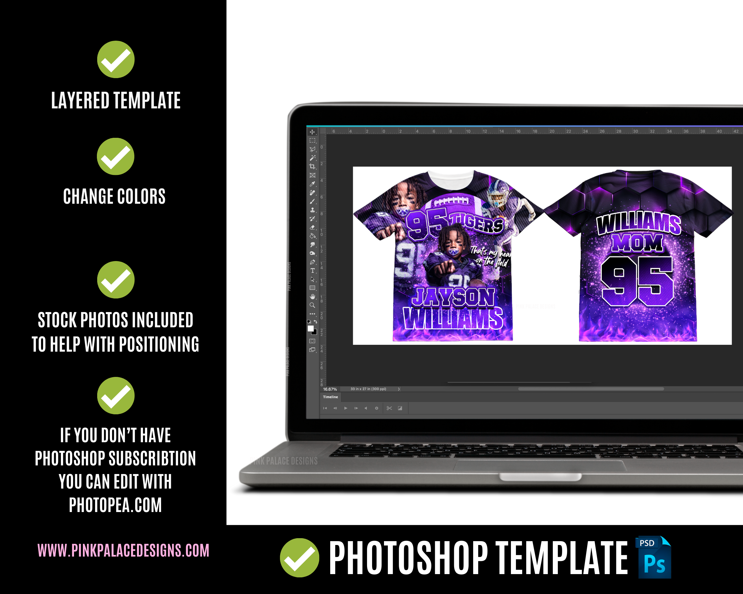 3D All Over Football Purple Ps